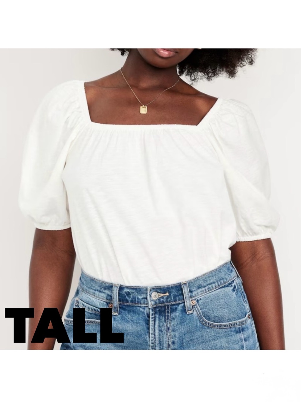 TALL NWT 100% cotton white slightly slubby knit top L